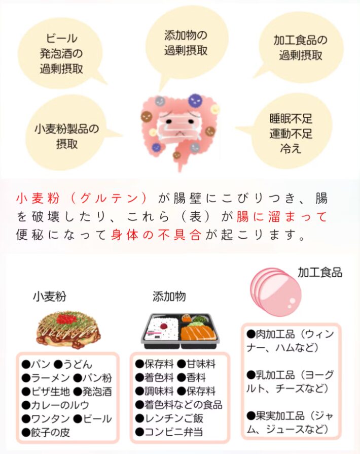 腸内環境が悪くなる原因