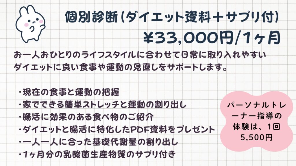 個別診断（ダイエット資料＋サプリ付き）